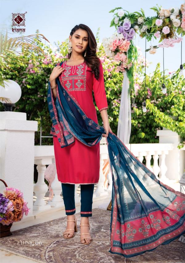 Kiana Ethnic city Viscose Embroidery Designer Readymade Suit